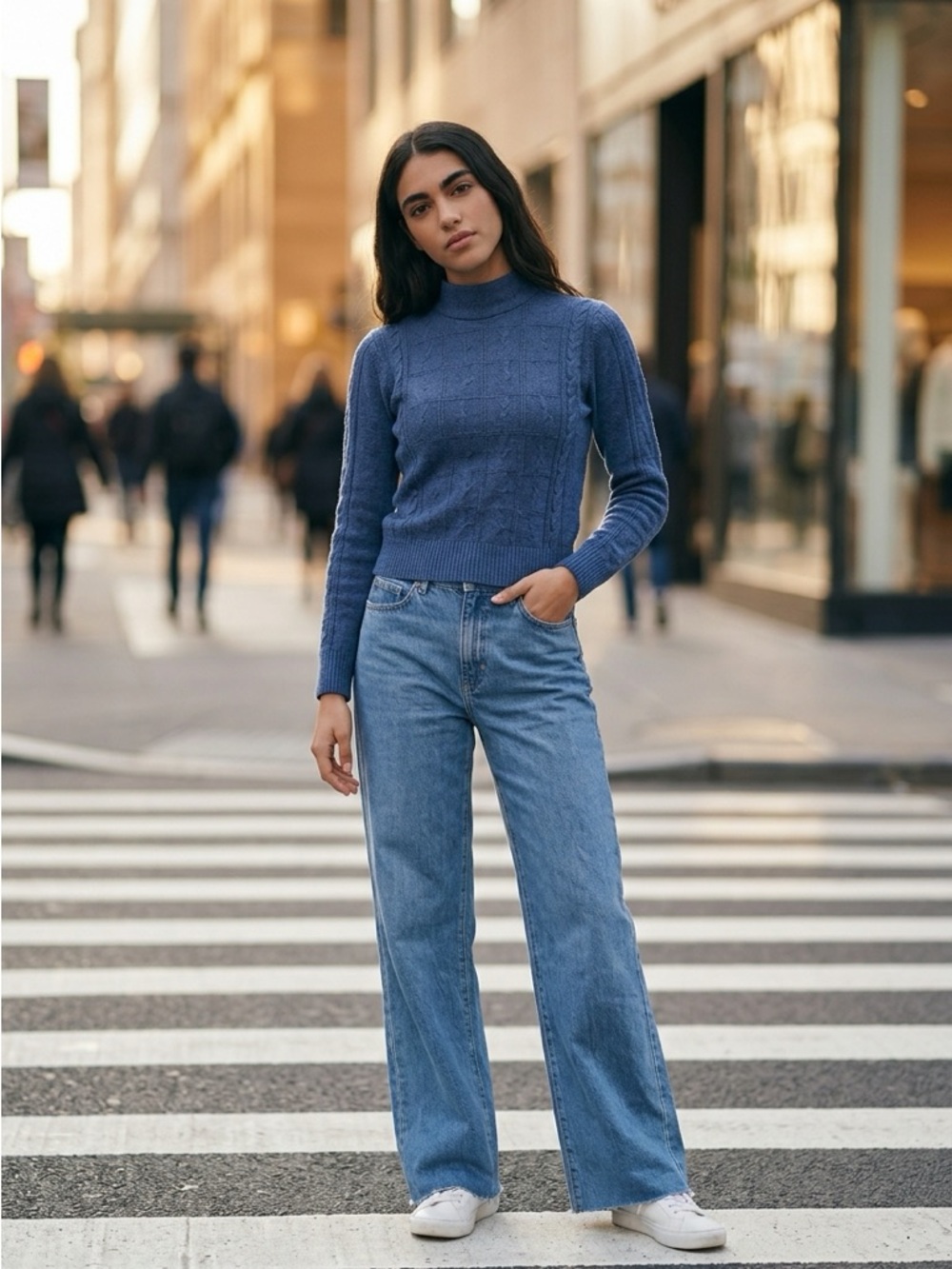 Levi's signature collection Wide-Leg Jeans in Blue Wash size 6 waist 28.